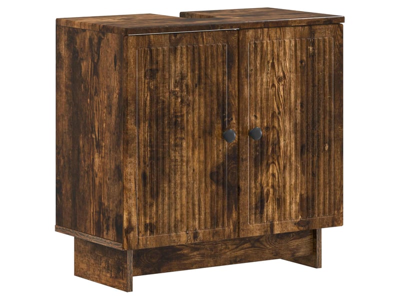  Ensemble de meuble de salle de bain 3 pièces ede chêne fumé cf63412  - Conforama D
