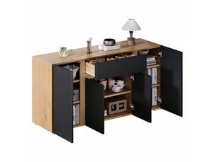 Buffet 4 porte(s)  2 tiroir(s) <strong></strong> <strong></strong> - 140 cm coloris naturel 