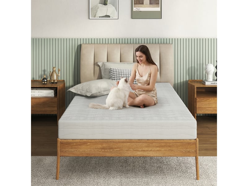  Matelas - ergonomique - en mousse à froid - couchage 140x200 cm - blanc - pour chambre 148x25x25cm - Conforama D