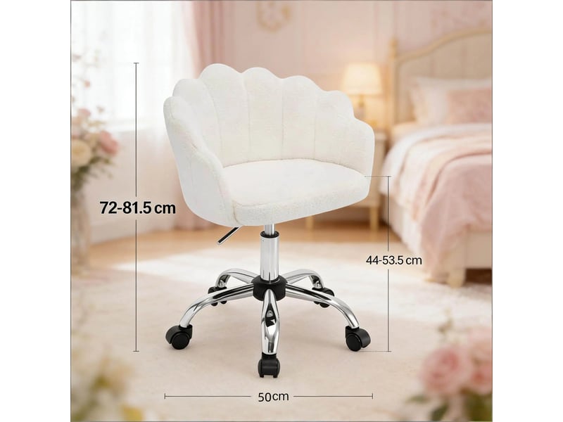  Chaise de bureau,37,5x55x81,5 cm,hauteur réglable,tissu,crème  - Conforama C