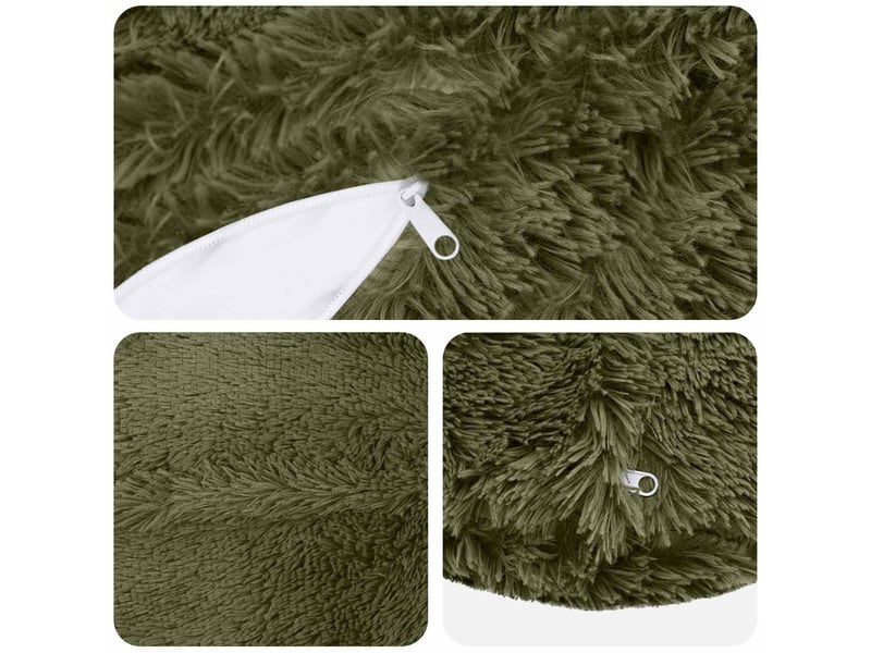  Lot de 2 coussins avec oreiller, coussins décoratifs heerlen vert fleece pv cf50633  - Conforama E