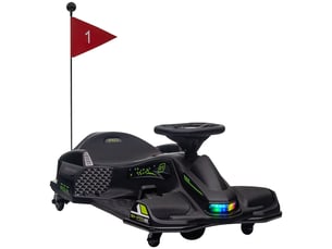 Kart électrique pour enfant 12v, karting enfant, vitesse réglable 3-8 kmh, mode de dérive, 90 x 53 x 99 cm, noir