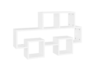 Étagère flottante, étagère murale forme d'auto blanc 82x15x51 cm bois d'ingénierie cf42323
