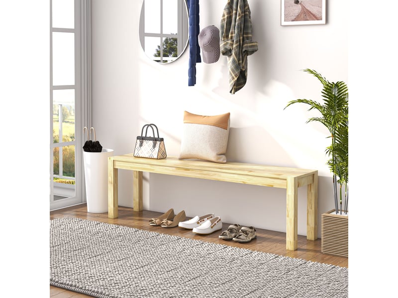  Banc en bois massif pour 3 personnes en pin naturel pour la cuisine  - Conforama D