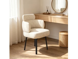 Chaise de salle à manger pivotante 360° 56,5x54x89 cm en chenille blanc crème