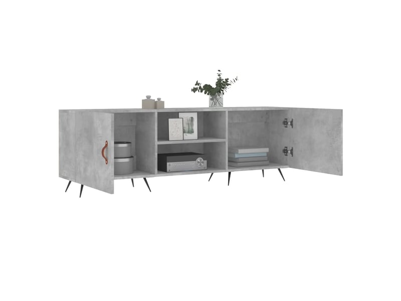  Meuble tv - banc tv - meuble de rangement gris béton 150x30x50 cm bois d'ingénierie  - Conforama D