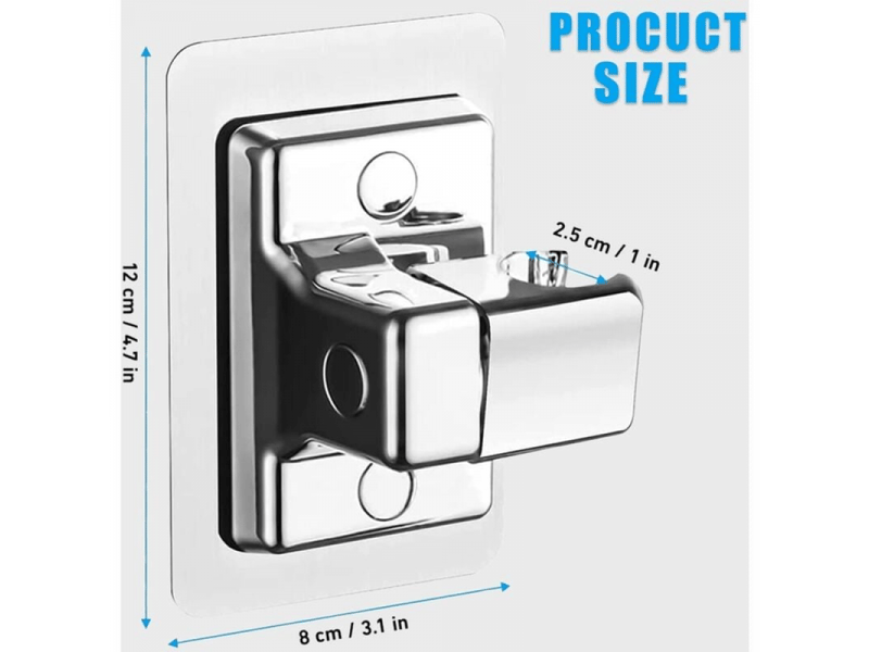  Supports de pommeau de douche,réglable 360°,support mural pour pommeau de douche,sans percage,ventouse pommeau de douche  - Conforama B
