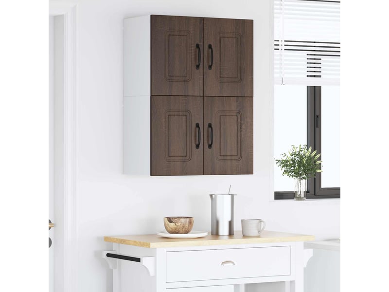 Meuble mural de cuisine | armoire de cuisine 2 pcs chêne brun shl7220 - Conforama D