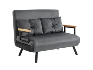 Canapé droit fixe <strong></strong> <strong></strong> 1 place Velours gris avec coffre de rangement