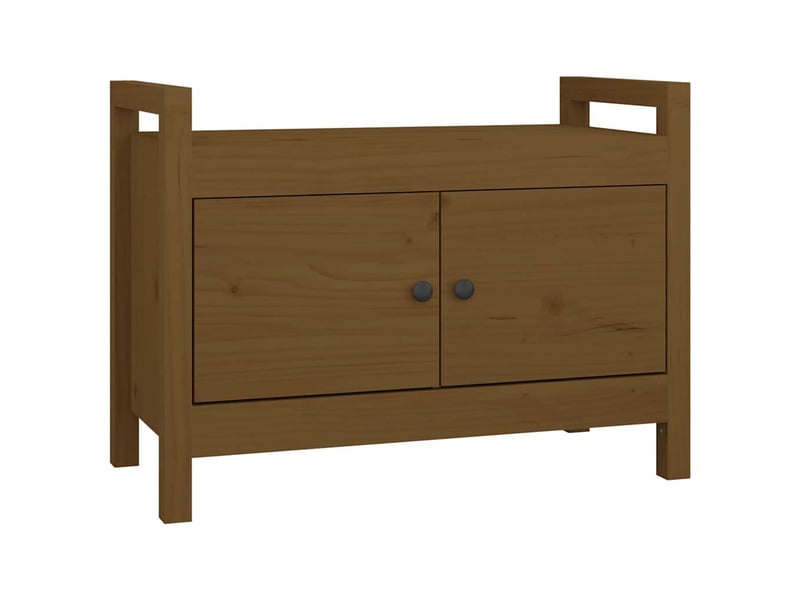  Banc d'entrée, banc interieur marron miel 80x40x60 cm bois de pin massif  - Conforama A