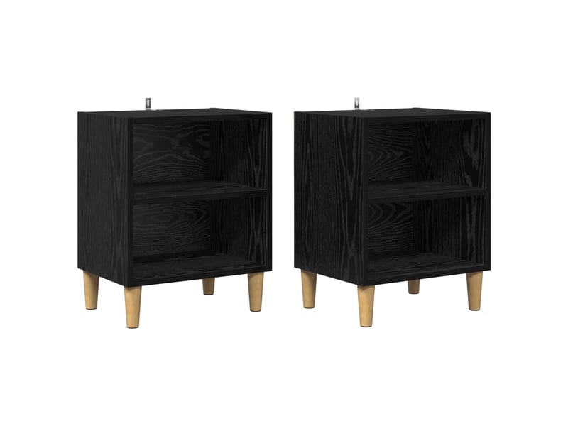  Table de chevet - table de lit 2 pièces chêne noir 40 x 30 x 50 cm  - Conforama A