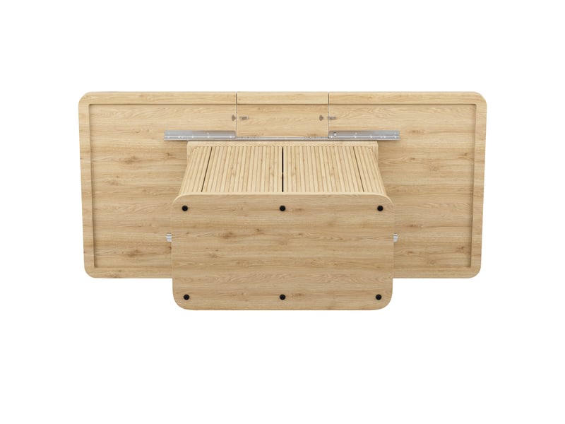 Table extensible effet chêne clair avec rangement, 140 à 180 cm Fay Lum - Conforama W