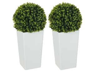 Lot de 2 boules d'eucalyptus artificiel, plante artificielle de 65 cm avec protection uv, 330 feuilles en pot, verte