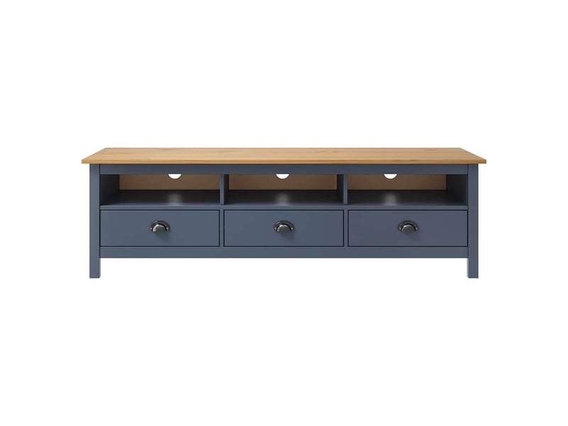  Meuble tv - banc tv - meuble de rangement hill range gris 158x40x47 cm bois de pin solide  - Conforama A