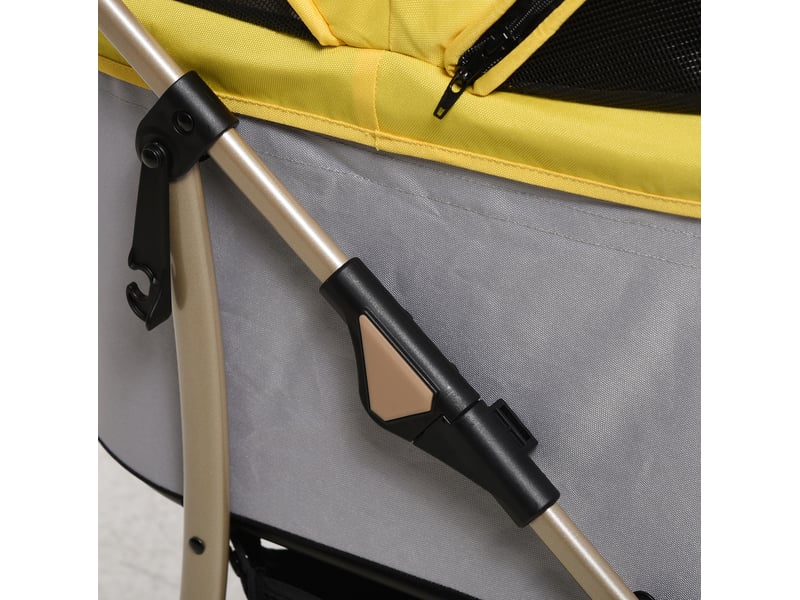 Poussette animaux 2-en-1 pliable avec sac de transport jaune homvra - Conforama D
