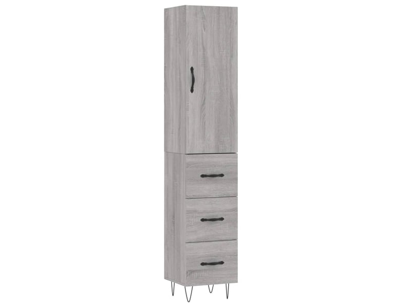  Buffet haut - bahut - meuble de rangement sonoma gris 34,5x34x180 cm bois d'ingénierie  - Conforama A