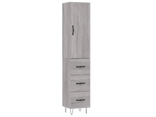 Buffet haut - bahut - meuble de rangement sonoma gris 34,5x34x180 cm bois d'ingénierie