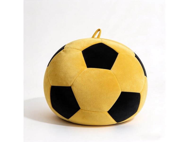  Fauteuil poire grand format en forme de ballon de foot, tissu flanelle  - Conforama A
