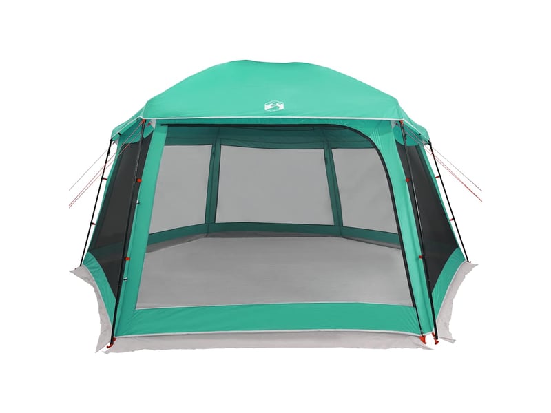 Tente piscine toit amovible parois maille vert d'eau 512x458 cm - Conforama E