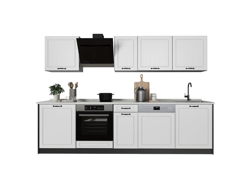  Vicco cuisine, blanc campagneanthracite, 280cm sans plan de travail  - Conforama E