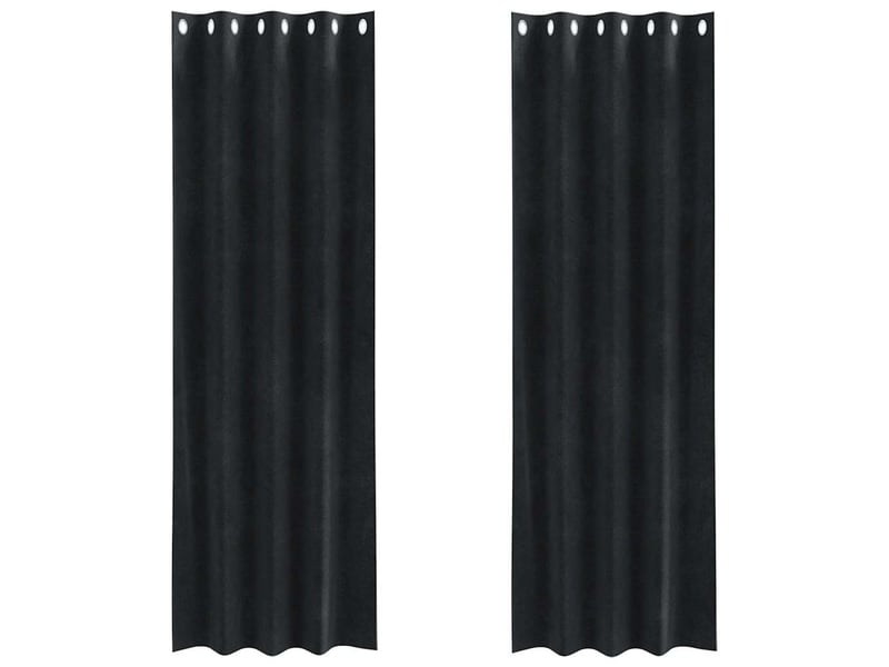  Lot de 2 rideaux, rideaux de fenêtre noir 140 x 245 cm velours cf44098  - Conforama A