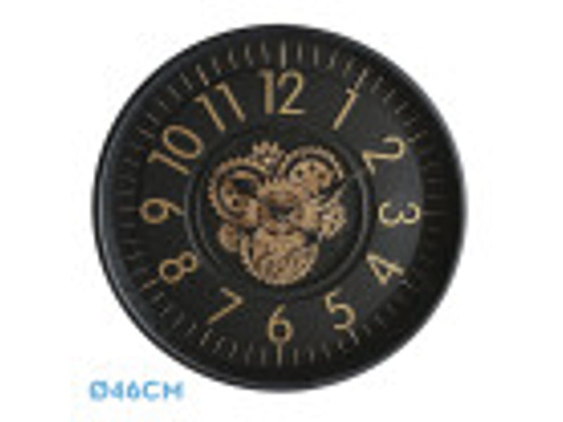  Horloge murale fabrilamp lacio 46 x 46 cm dorénoir engrenages mobiles 215710016 - Conforama B