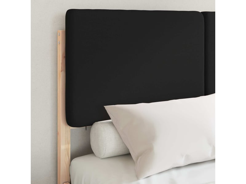 Lit double- lit adulte - cadre de lit avec tête de lit rembourrée noir 120 x 190 cm - Conforama B