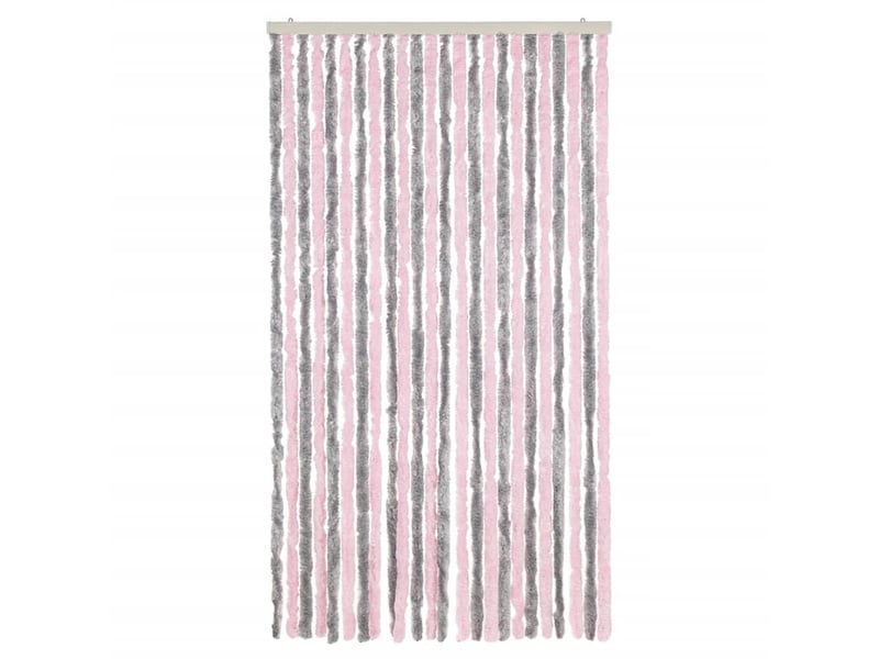 Rideau anti-mouches, moustiquaire gris argenté et rose 100x220 cm chenille cf43523  - Conforama C