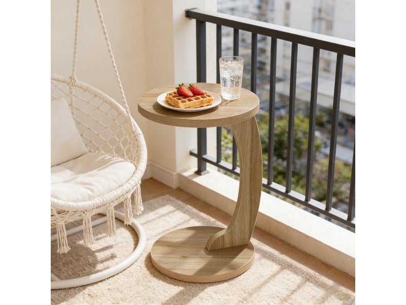  Table d'appoint ronde en c - table basse, salon ou support ordinateur - multifonction  - Conforama E