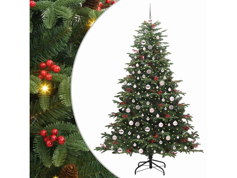  Sapin de noël - arbre de noël artificiel vert 210 cm pvc, métal et plastique  - Conforama A