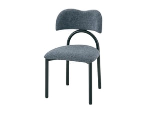 Ensemble de 2 chaises de salle à manger design moderne, assises et dossiers rembourrés, cadre métal noir, sans table