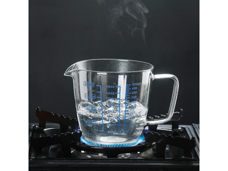 Verre doseur en verre avec couvercle – tasse à lait multifonctionnelle 500ml - Conforama E