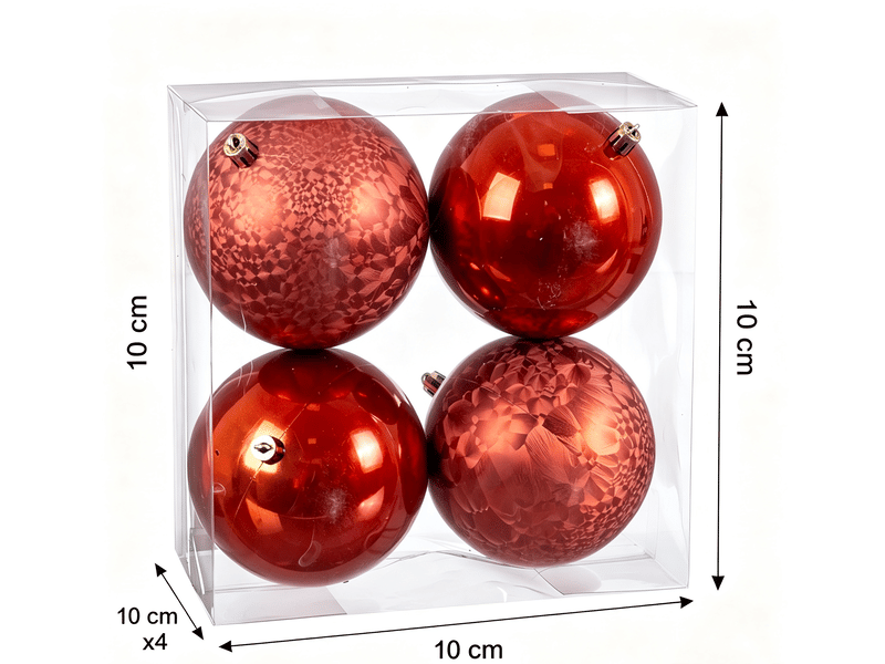  Boules de noël cuivre plastique 10 cm 4 unités S8803932 - Conforama B