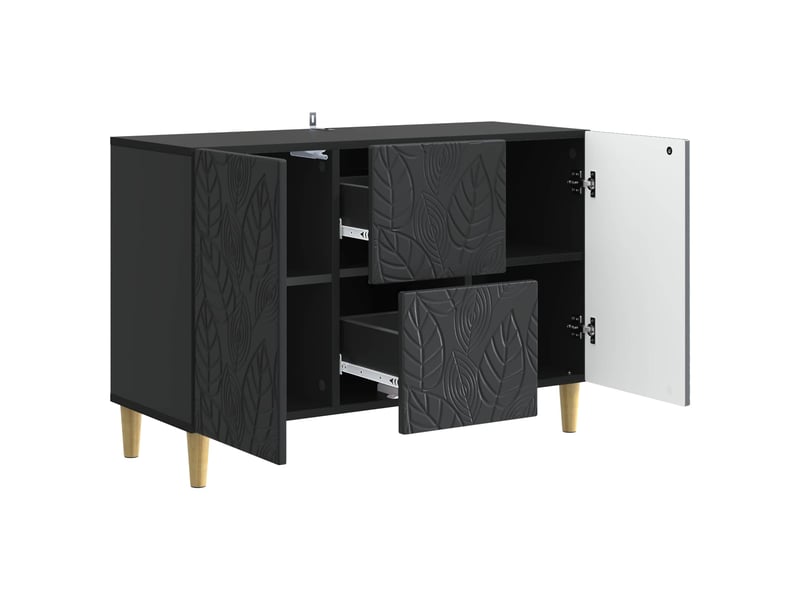  Buffet - bahut - meuble de rangement noir 89 x 34,5 x 60 cm bois d'ingénierie  - Conforama D
