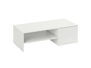 Table basse relevable avec 1 compartiment caché et 1 niche ouverte, pour salon, 110 × 52 × 36 cm, blanc