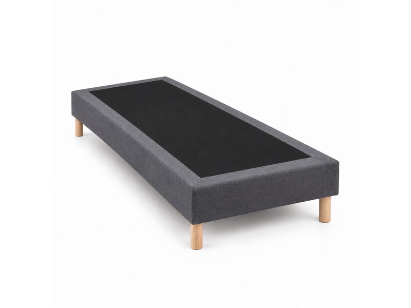 Sommier tapissier déco 90x200 cm gris - hauteur 35 cm - caisse 20 cm - pieds inclus  - Conforama A
