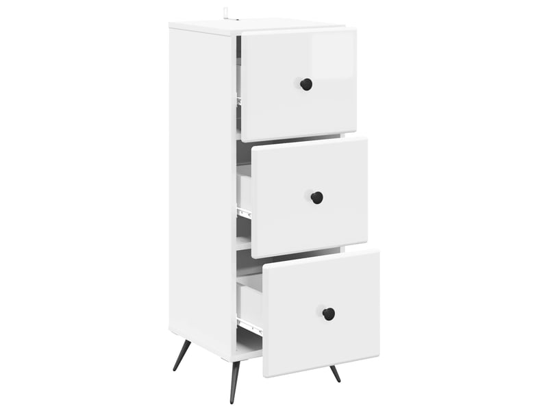  Armoire de rangement bureau, armoire à tiroirs blanc brillant 33 x 34,5 x 90 cm shl9309  - Conforama E