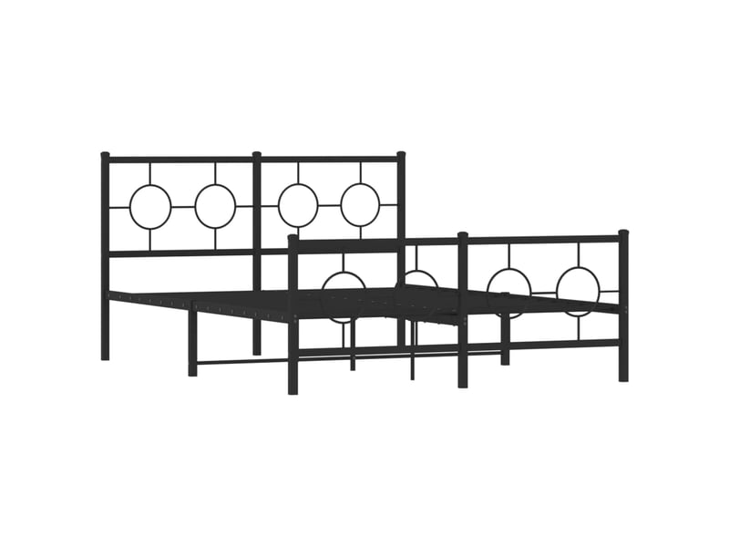  Lit double- lit adulte -  cadre de lit métal sans matelas avec pied de lit noir 135x190cm  - Conforama B
