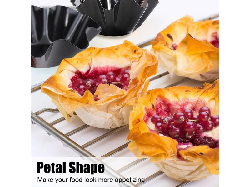 Moule muffins, 4 pcs moules cake en acier au carbone, bol de cuisson en forme de pétale, tasses de cuisson anti-adhésif pour pâtisseries,gâteau Cake tin - Conforama D