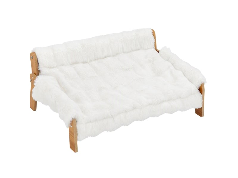  Canapé 70x47x30 cm style sofa, cadre en bois, blanc  - Conforama A