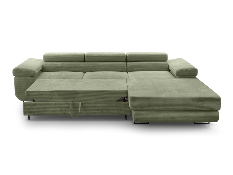  Canapé d’angle en velours côtelé arborio 280 cm vert sauge d Arborio - Conforama C