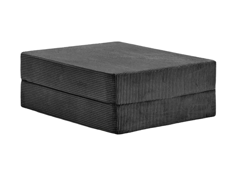  Cosima - pouf en petit velours côtelé noir 100x80x34  - Conforama A