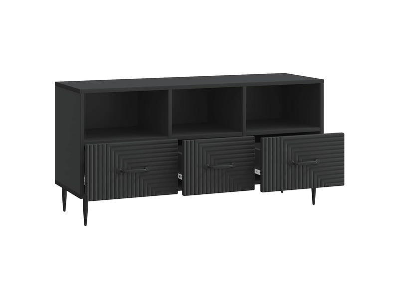  Meuble tv - banc tv - meuble de rangement avec tiroir noir 102 x 34,5 x 50 cm bois d'ingénierie  - Conforama E