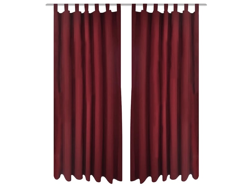  Lot de 2 rideaux à passant, rideaux de fenêtre micro satin bordeaux 140 x 175 cm cf43419  - Conforama B