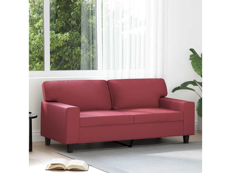 Canapé droit, sofa, canapé à 2 places rouge bordeaux 140 cm similicuir cf20358 - Conforama B