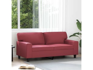 Canapé droit, sofa, canapé à 2 places rouge bordeaux 140 cm similicuir cf20358