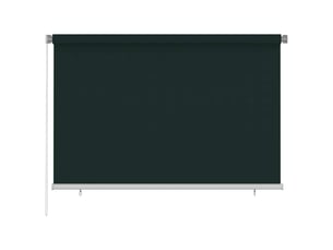 Store enrouleur, store roulant d'extérieur 225 (l) x 140 (h) cm vert foncé hdpe cf47387