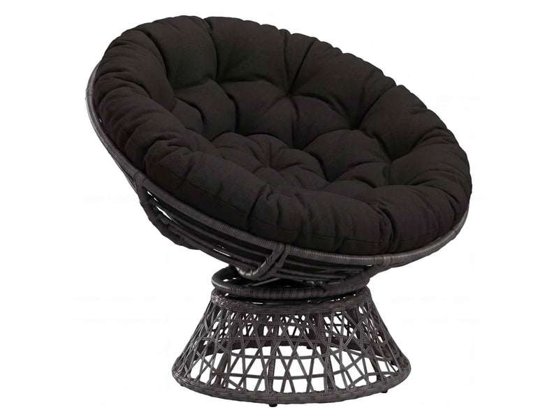 Coussin de chaise papasan, coussin d'assise vianen 100 % polyester noir cf54238 - Conforama C