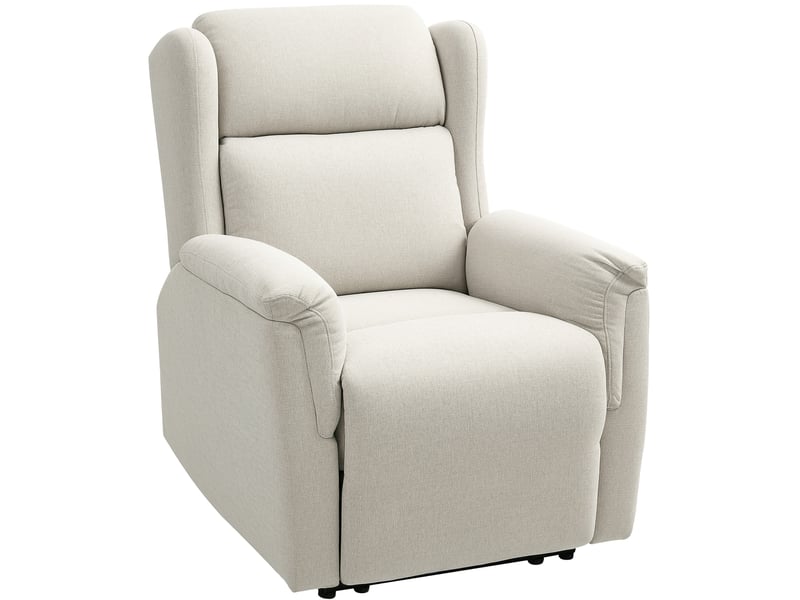  Fauteuil relax inclinable manuel beige avec repose-pieds, ressorts ensachés, jusqu'à 150 kg  - Conforama A