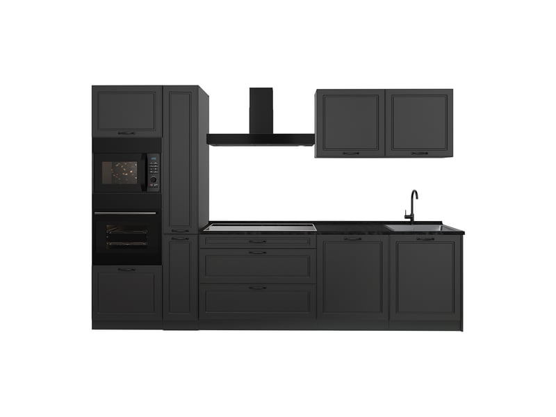  Vicco cuisine, anthracite campagneanthracite, 310cm plan de travail anthracite  - Conforama A